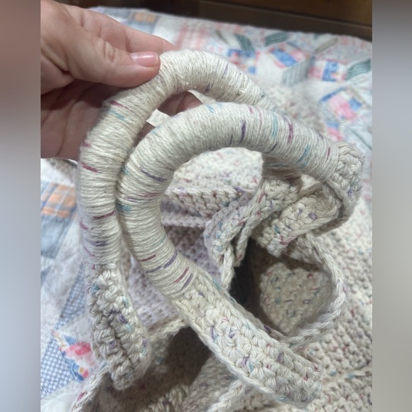 Handmade Knit Oversized Tote Bag Sturdy and Well Made! Market Shopping Bag - Picture 5 of 12